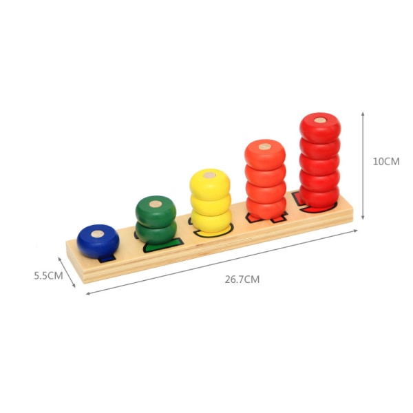 Ny träleksak Baby Montessori Räkneskivor stapling