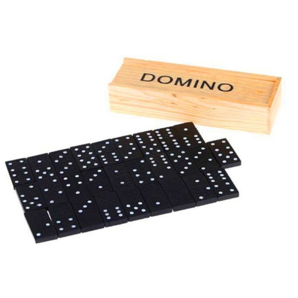 Trälåda för barn Domino Brädspel Traditionell klassiker