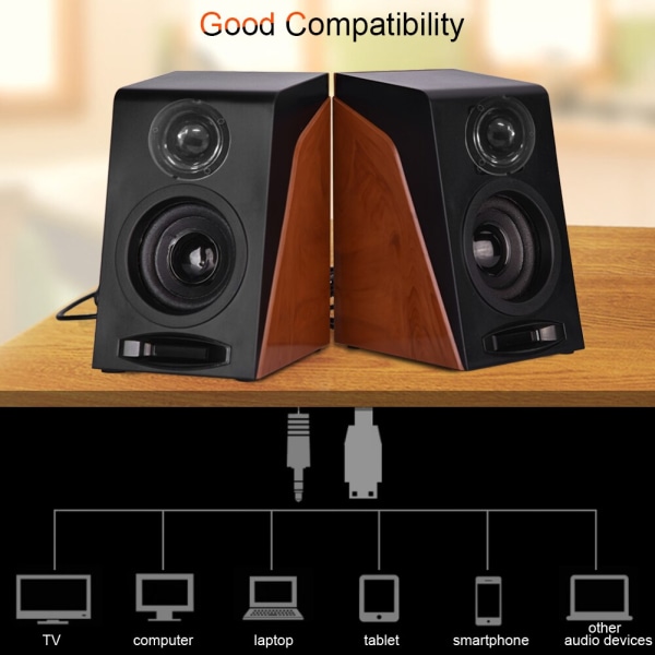 Full Antimagnetic 52mm 6W Mini USB 2.0 Computer Wood