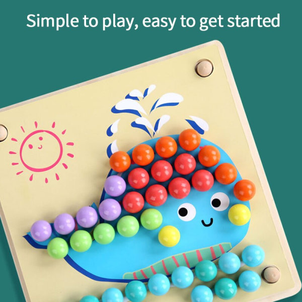 Trä Montessori sorteringsleksak DIY Elimination Bead Clip Bead