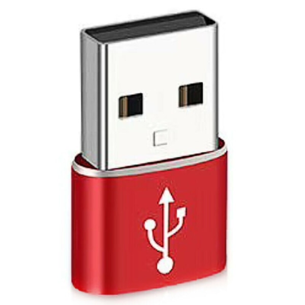 (Röd) USB Typ C hona till USB hane Adapter Converter