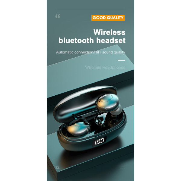 Trådlösa Bluetooth -hörlurar med LED-skärm Mini Sports