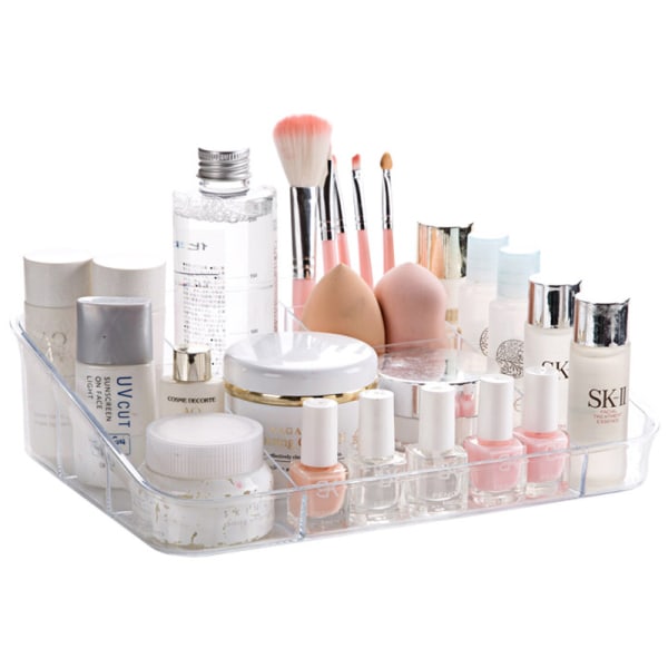 Transparent kosmetika förvaringslåda Multi Grid Plastic Makeup