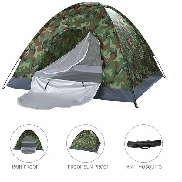 2 personers portabelt camping kamouflagetält utomhuscamping