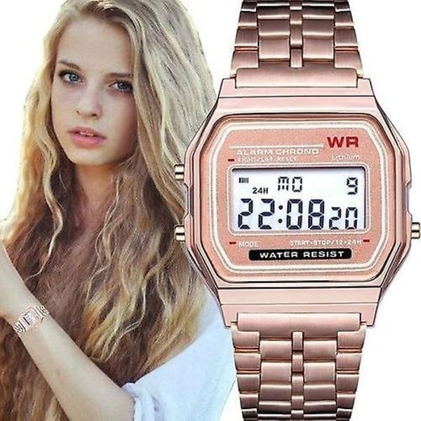 Watch Waterproof Led Digital Business Watches (Rose Gold)