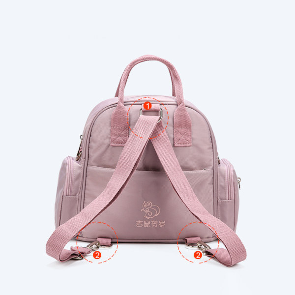 Multifunktionell Mother And Baby Bag, Mode Mother Bag Baby Pink