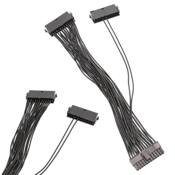 30CM Dual PSU Power Supply Splitter-kabel för 24-stift