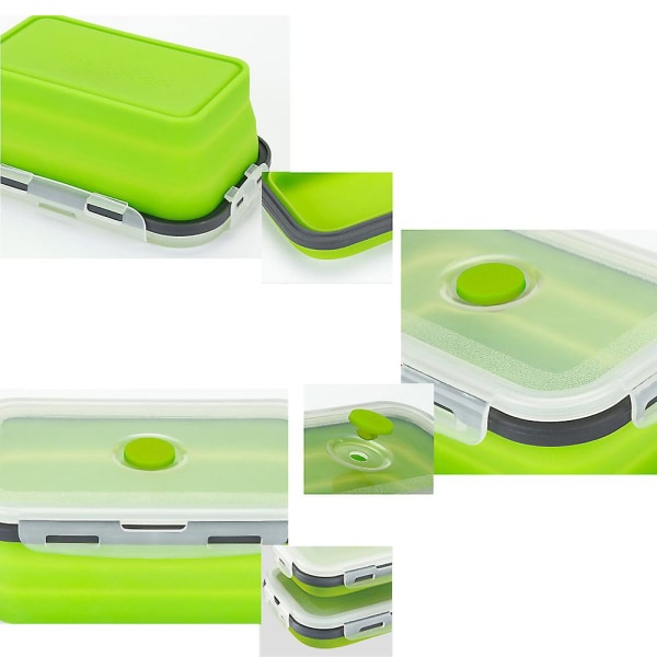 Bento Box Lunchbox Silikon Vikbar Matbehållare Rosa