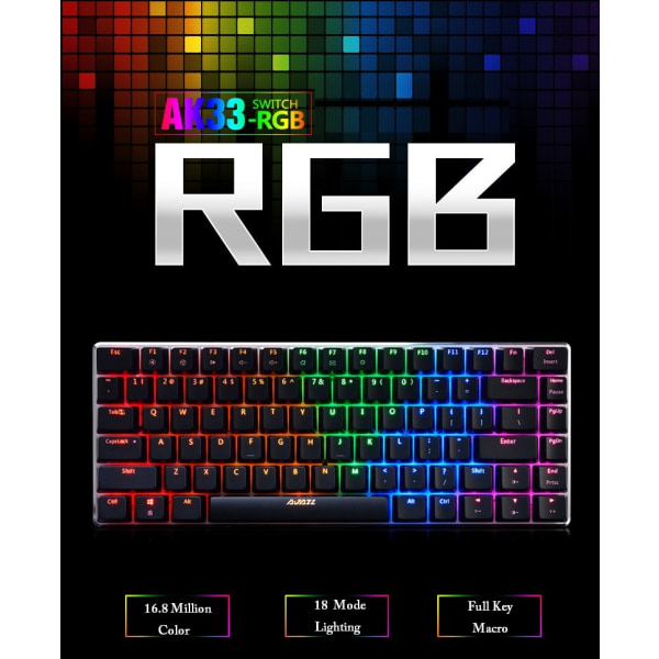 Mekaniskt speltangentbord 18-läges RGB-bakgrundsbelyst USB -kabel 82