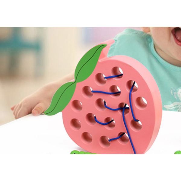 Barn Pedagogiska leksaker Roliga Träleksaker Mask Ät frukt Roligt