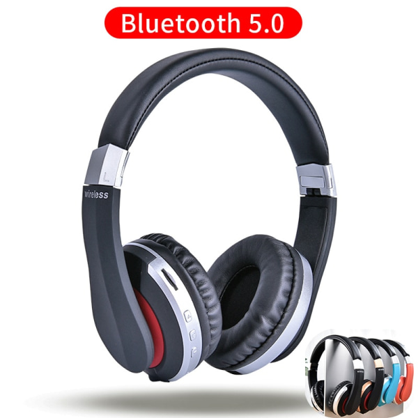 Silver Trådlösa hörlurar Bluetooth Headset hopfällbar stereo