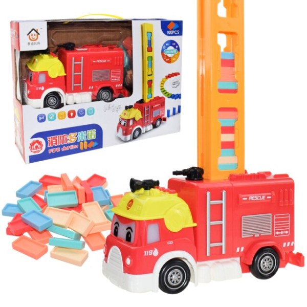 Automatisk Läggande Domino Brick Tågvagn för Barn Pojkar