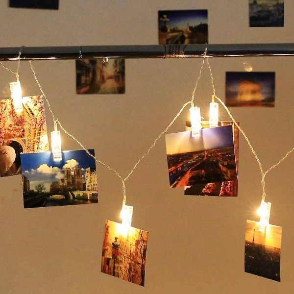 Led Photo Clip String Lights - 40 Photo Clips - Perfekt för