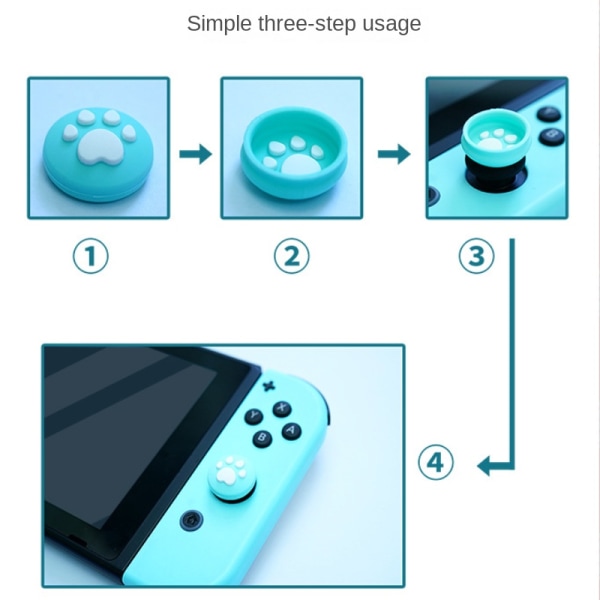 4 st Lämplig för Switch Game Console Rocker Cap, Pet Red