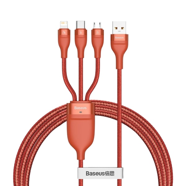 Orange 3-i-1 USB Type C datakabel för Xiaomi Samsung 5A