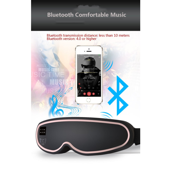 3D Eye Massager Smart Vibrerande Bluetooth Music Eye Care