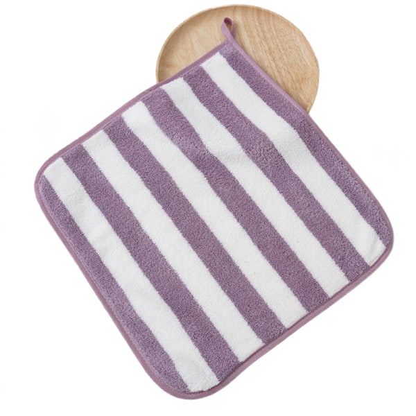 2*st Coral Velvet Bred Liten fyrkantig handduk, Absorberande Mjuk Purple