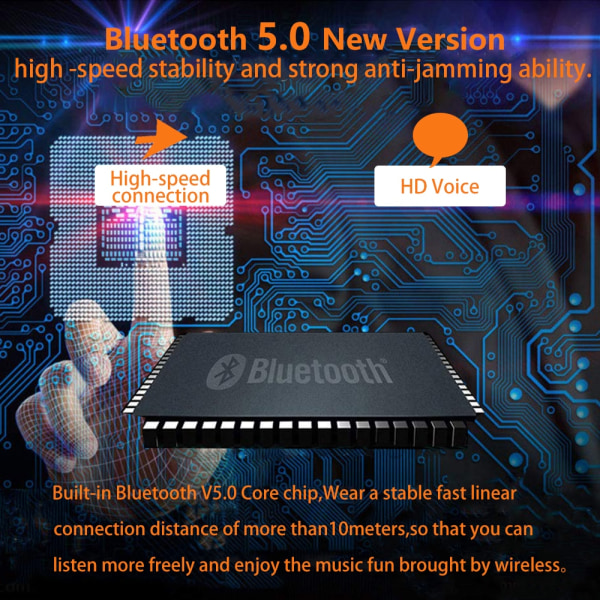 Svart 5.0 Bluetooth högtalare Bärbar utomhushögtalare