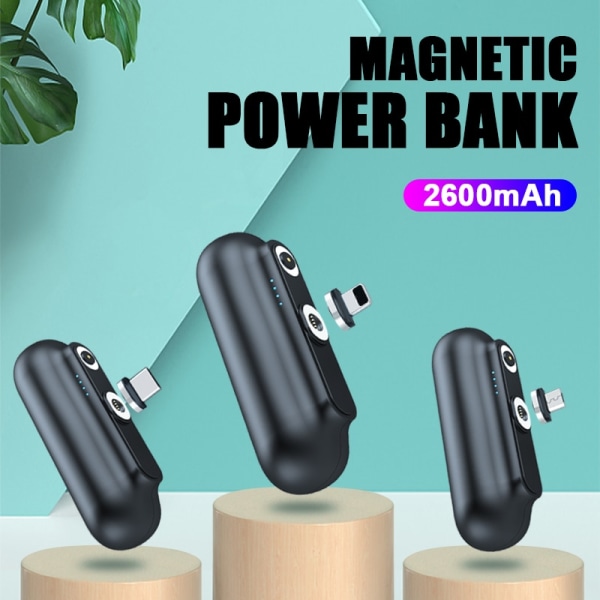 För IPhone 12 Magnetic Power Bank 2600mAh Mini Magnet