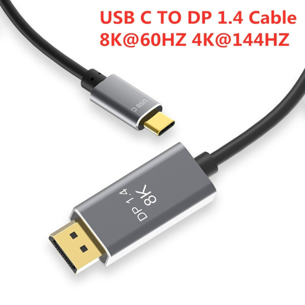 USB C DP1.4-kabel typ C till displayport 1.4 8K 30hz 4K 144Hz