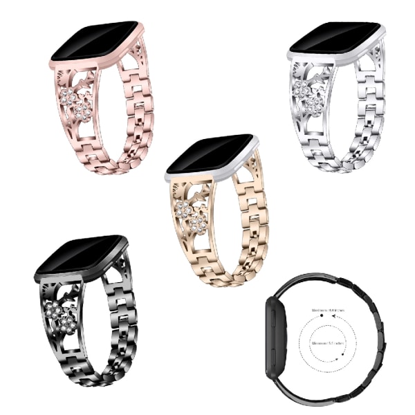 5,5-8,1 tums band i rostfritt stål för Fitbit Versa/Fitbit Gold