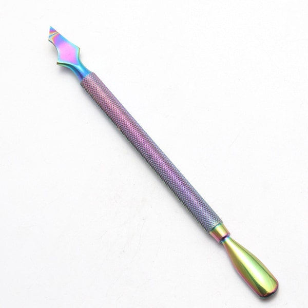 6 Style Rainbow Rostfritt stål Nail Cuticle Pusher Pincett