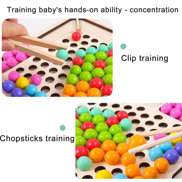 Wooden Go Games Set Dots Beads Brädspel Toy Rainbow Clip