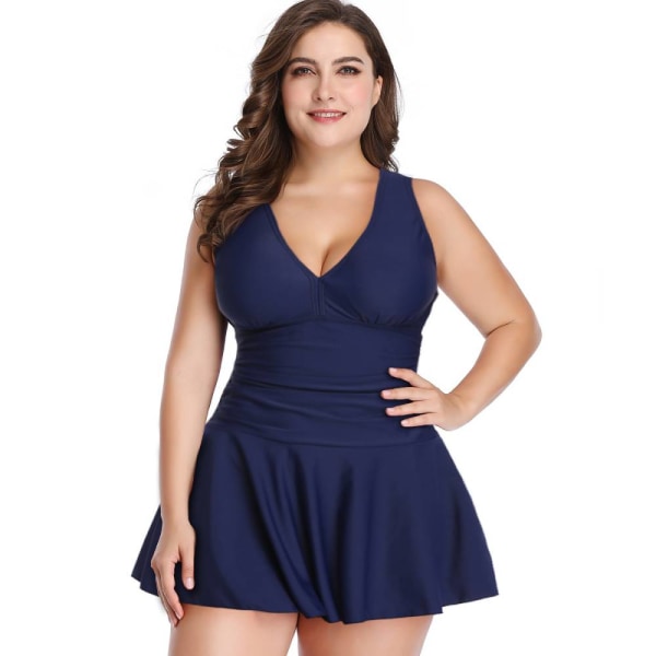 Plus Size Plus Size Baddräkt, europeisk och amerikansk mage Blue M