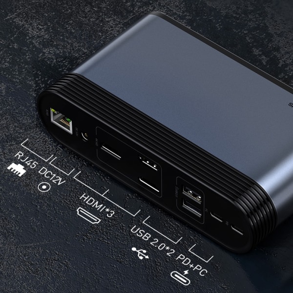 USB C HUB Typ C till Multi HDMI-kompatibel USB 3.0 med power
