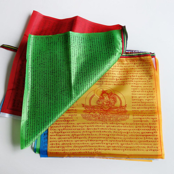 Set med 20 13x13,8 tum tibetanska buddhistiska bönflaggor