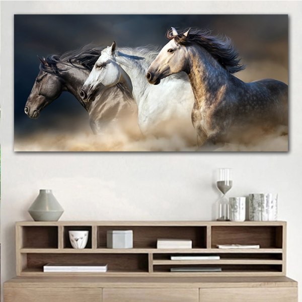Den springande hästen Canvaskonst Djurväggaffischbilder