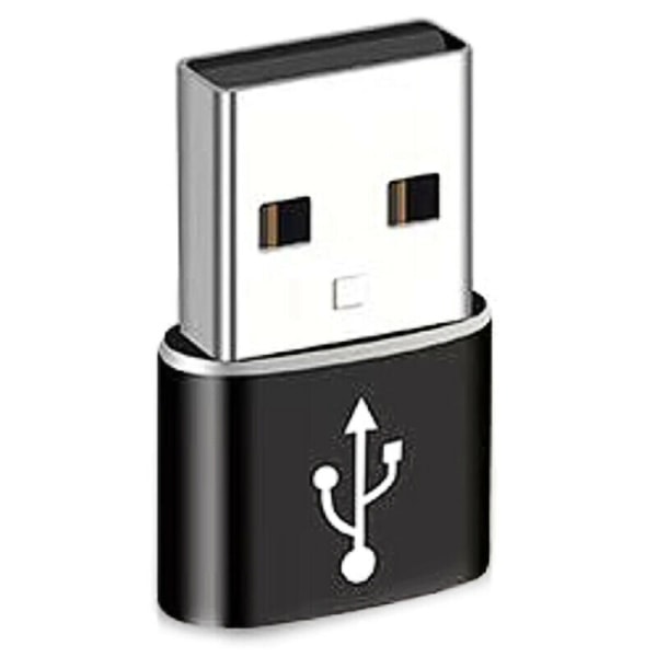 (Svart) USB Typ C hona till USB hane Adapter Converter