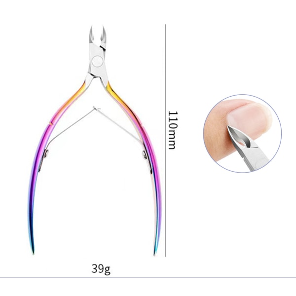 5 st Nagelbandstryckare Pincett Regnbågsnyckel Clipper Edge