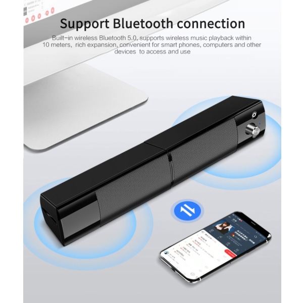 Surround Stereo Soundbar Subwoofer Bluetooth 5.0 trådlös