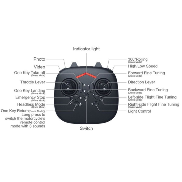 2.4G fjärrkontroll deformerad motorcykel High Definition