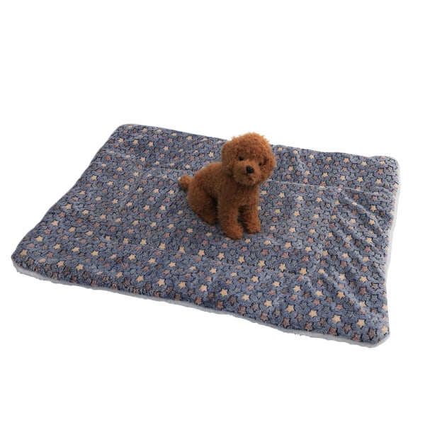 (Blå stjärnor) Warm Plush Cushion Sleep Mat för Kennel