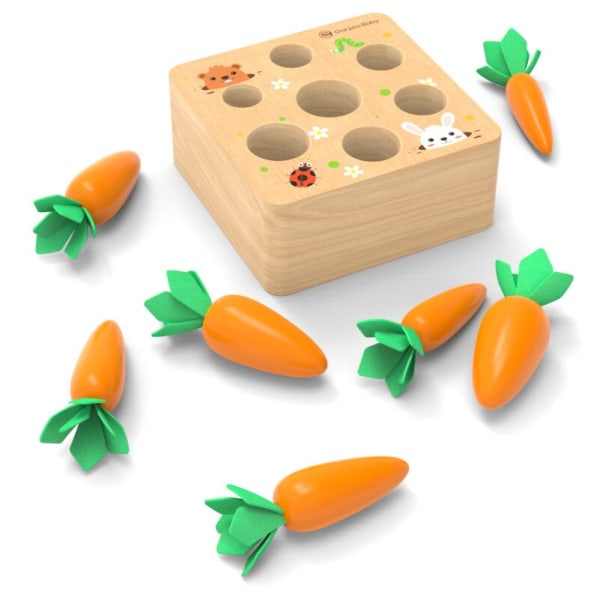 Pedagogiska leksaker för pojkar och flickor trä drar morötter