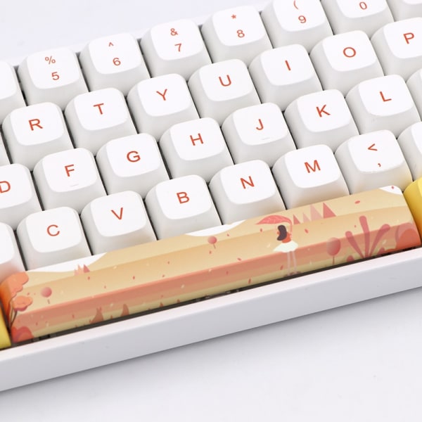 Yellow White Ethermal Dye Sublimation fonts PBT keycap For