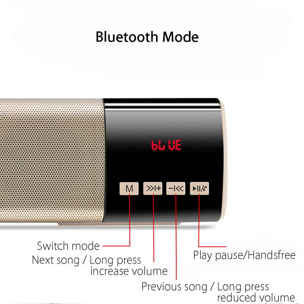 TV Soundbar Bluetooth -högtalare Bärbar trådlös subwoofer