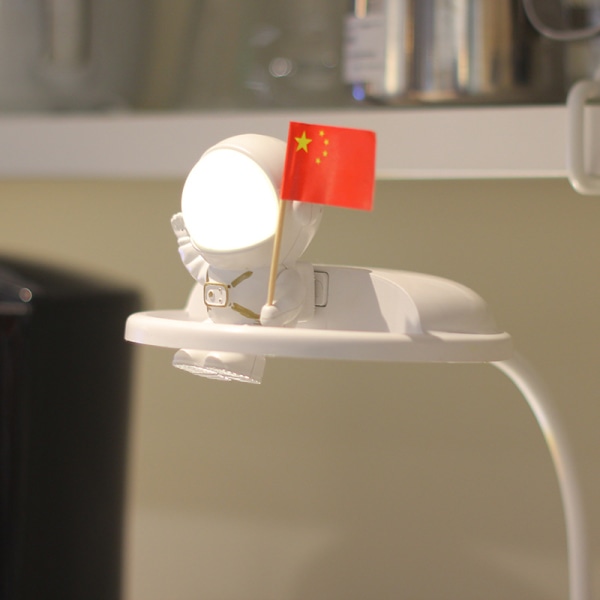Astronaut Skrivbordslampa, USB Laddning Steglös Dimmer Student White