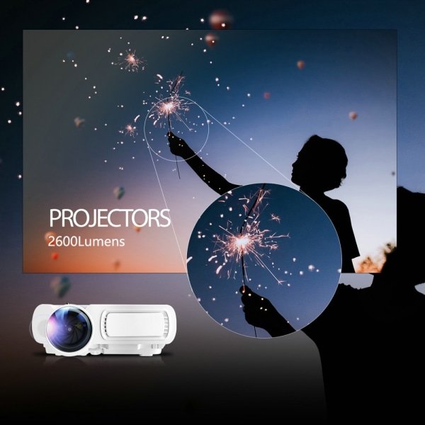 Kraftfull LED-projektor T5 2600 Lumens Video Beamer Android