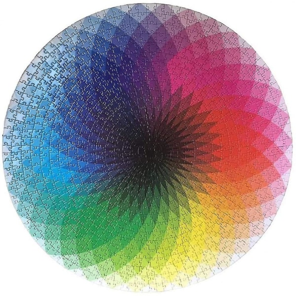 Round Grandient Color Rainbow Pussel 1000 bitar för vuxna