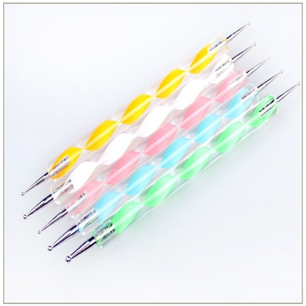 100 st/ set 2-vägs Marbleizing Nail Dotting Pen DIY-målning