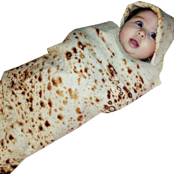 (85cm Burrito filt med baby ) Rund Tortilla Burrito