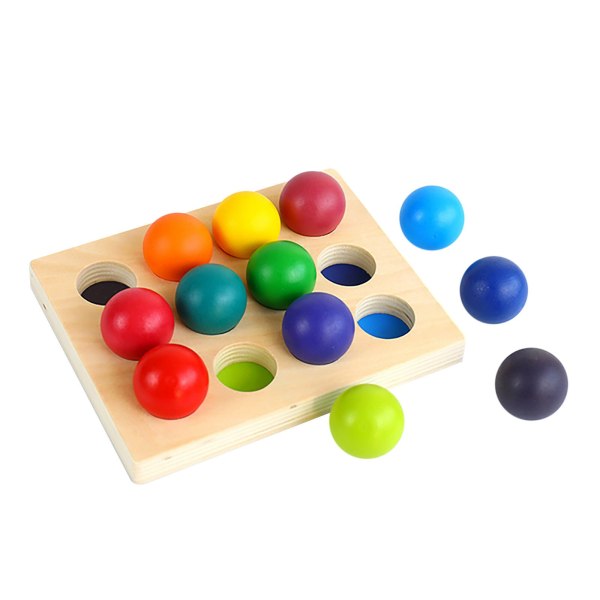Wooden Peg Board Pärlor Game, pussel färgsortering stapling
