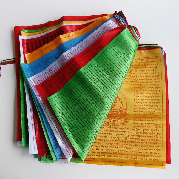 Set med 20 13x13,8 tum tibetanska buddhistiska bönflaggor