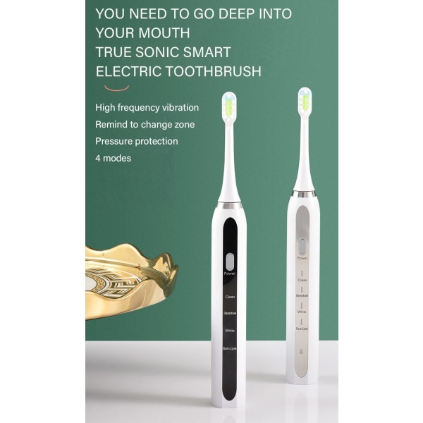Elektrisk tandborste för vuxna par IPX7 Sonic Soft DuPont
