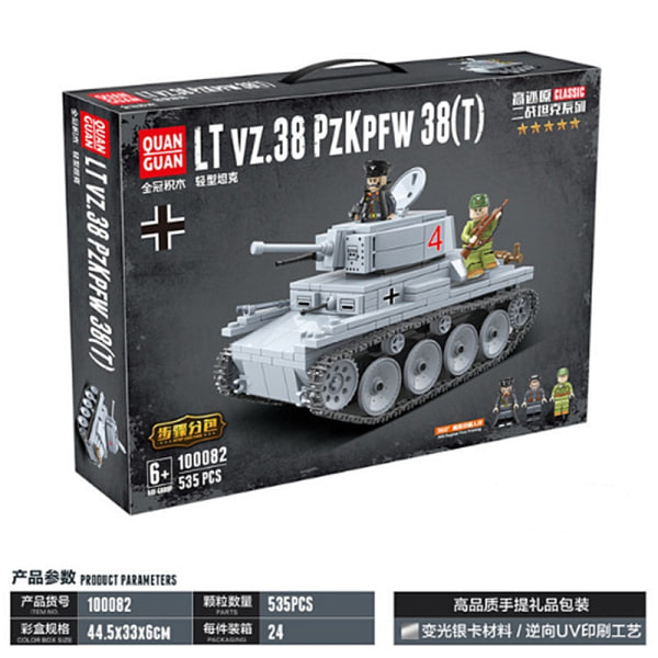 Building Block Tank Tank Car Leksaker LT 38 Light Tank Military