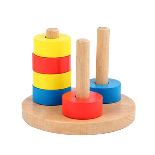 Trä sortering stapling leksaker för småbarn Färgigenkänning