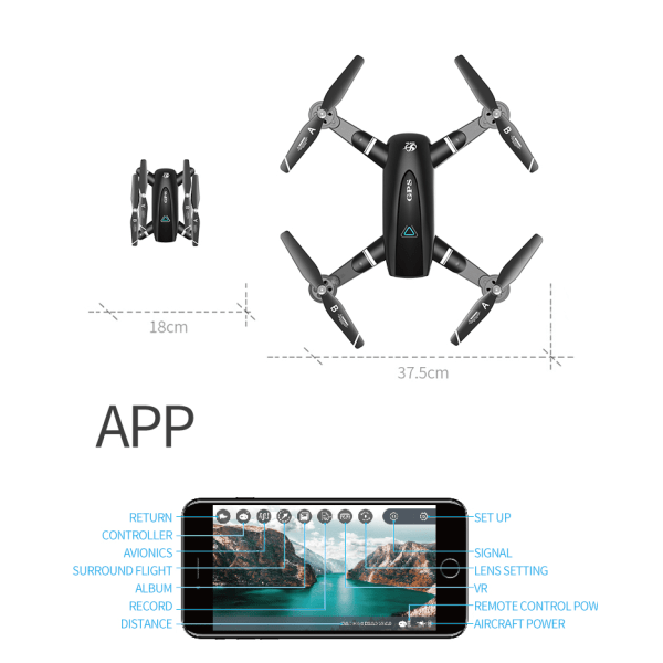 S167 5G Drone GPS RC Quadcopter med 1080p kamera WIFI FPV